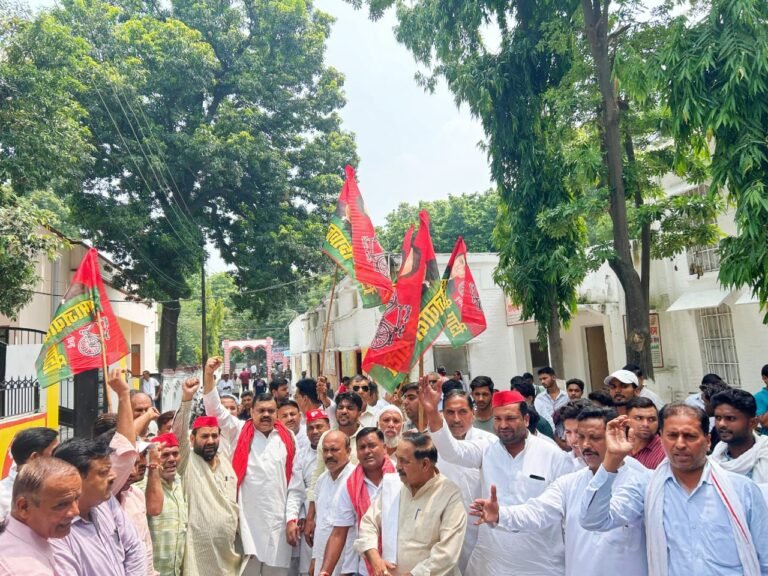 सपा-बसपा कार्यकर्ताओं ने आरक्षण का किया विरोध प्रदर्शन, सौंपा ज्ञापन