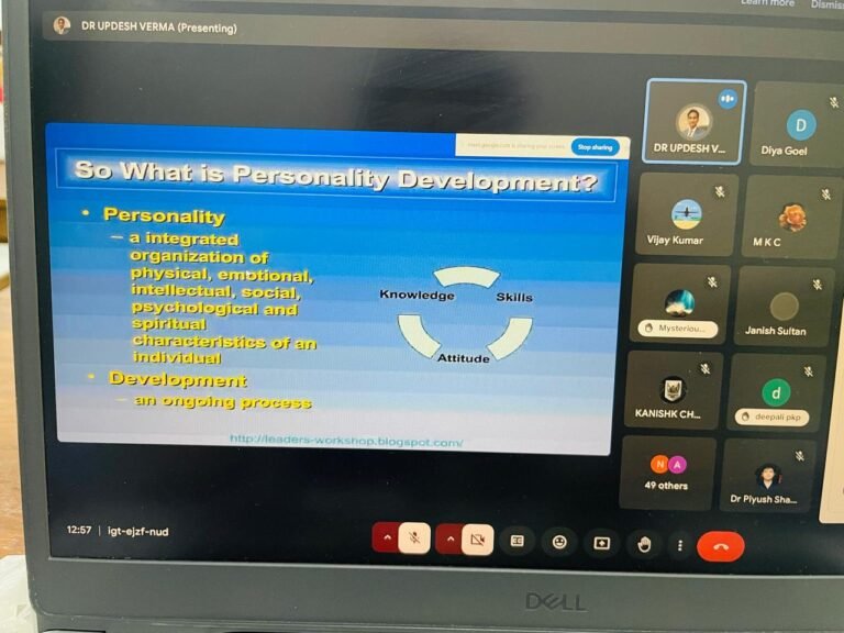 पर्सनेलिटी डेवलपमेंट सॉफ़्ट स्किल्स : प्रीपेरिंग फ़ॉर टुमारो” पर वेबीनार आयोजित