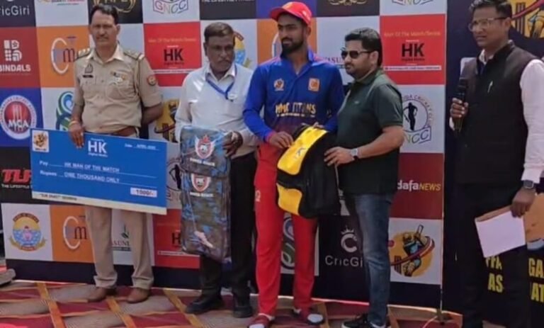 एमपीएल टी-20 में बिन्दल स्ट्राइकर्स ने एमएमसी टाइटंस को हराकर दर्ज कराई जीत