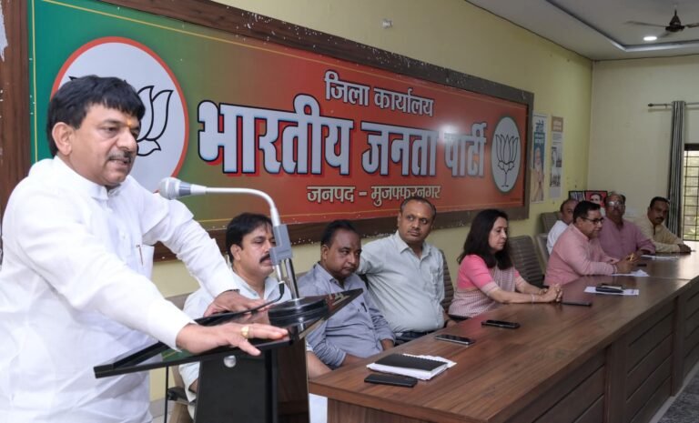 भाजपा पार्टी कार्यालय पर हुई नगर विकास के मुद्दे पर बैठक