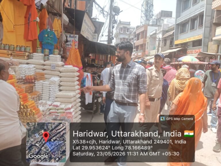 नगर आयुक्त ने किया अपर रोड़, ब्रह्मपुरी व हरकी पैडी क्षेत्र का निरीक्षण
