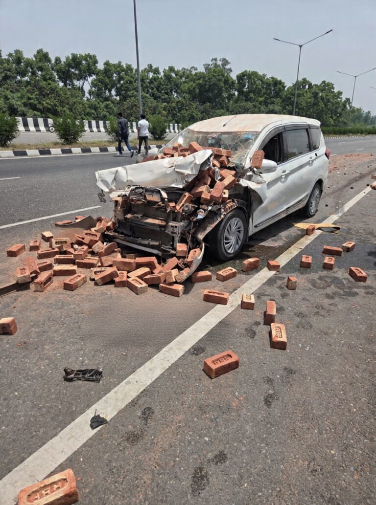 तेज रफ्तार अर्टिगा कार ट्रैक्टर-ट्रॉली से टकराई, सात घायल