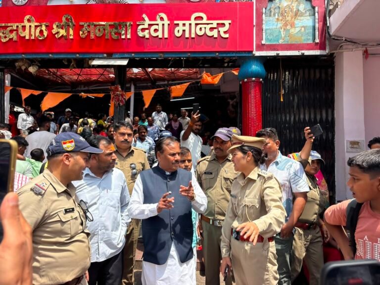 राज्यमंत्री ओमप्रकाश जमदग्नि ने किया मनसा देवी मंदिर परिसर का निरीक्षण