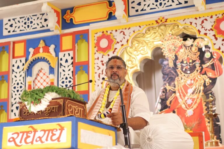 आशीर्वाद बैंकट हॉल, जानसठ रोड पर सात दिवसीय श्रीमद्भागवत कथा का शुभारंभ