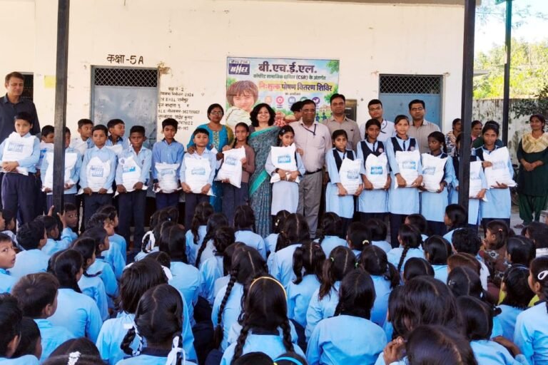 बीएचईएल ने 450 बच्चों को वितरित की पोषण सामग्री